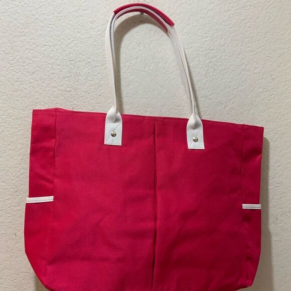 Lancôme NEW pink white large tote shopper bag nylon canvas - Picture 4 of 9
